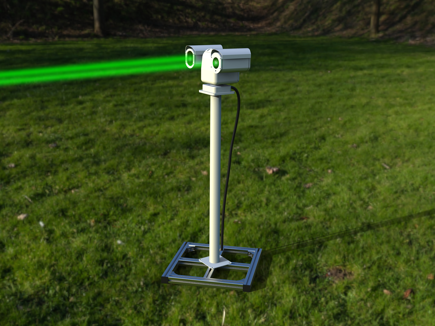 Creative dual head agricultural laser bird deterrent system for vineyards bird control
